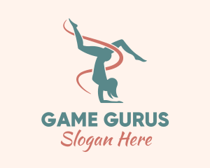 Ribbon Gymnast Pose logo