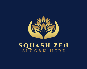 Zen Lotus Hand logo design