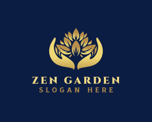 Zen Lotus Hand logo design