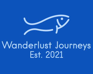 Monoline Sardine Fish logo