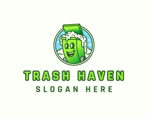 Trash Bin Mascot logo design