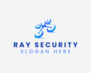 Flying Security Drone logo design