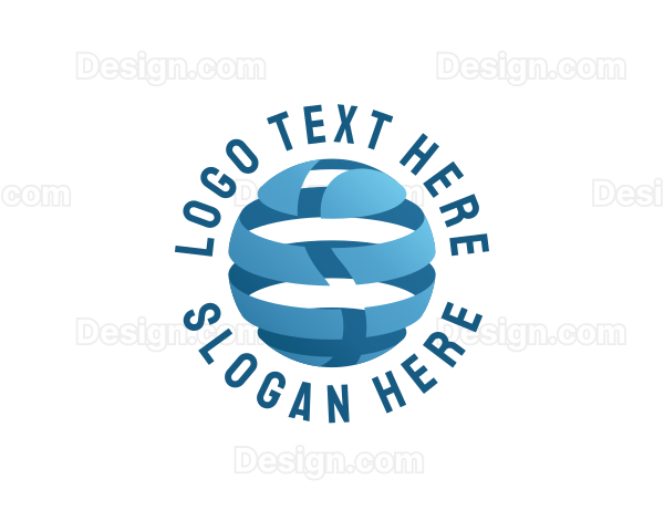 3D Blue Globe Logo
