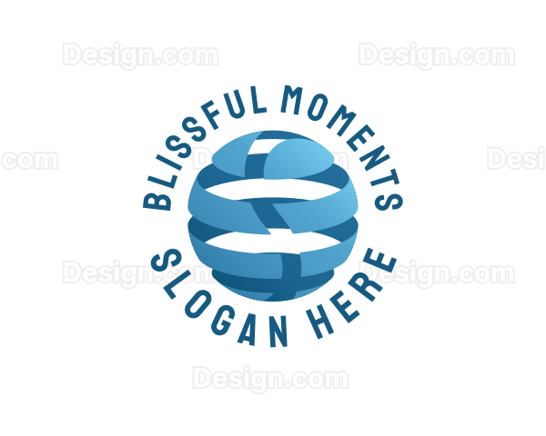3D Blue Globe Logo