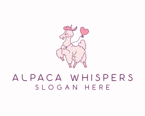 Alpaca Heart Balloon logo design