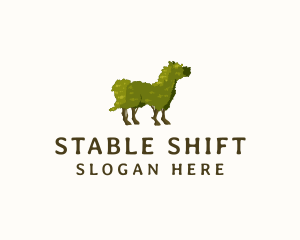 Horse Topiary Plant logo design