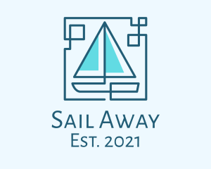 Sailboat Line Art logo design