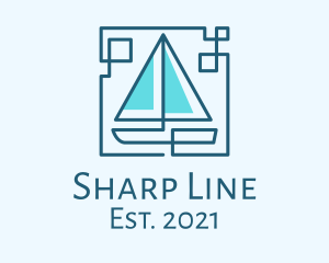 Sailboat Line Art logo design