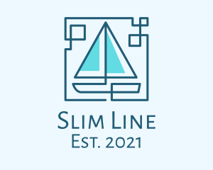 Sailboat Line Art logo design