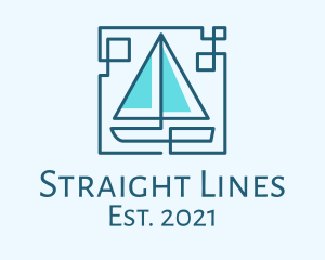 Sailboat Line Art logo design