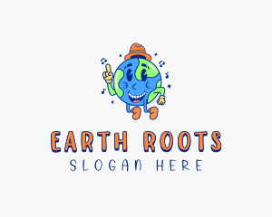 Dancing Planet Earth logo design