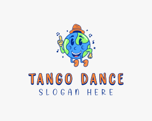 Dancing Planet Earth logo design