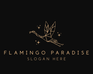 Minimalist Flamingo Bird logo