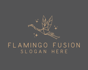 Wild Flamingo Bird logo