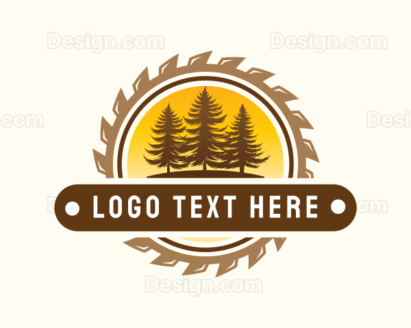 Saw Logging Woodwork Logo