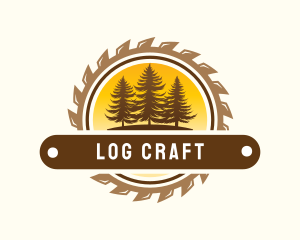 Saw Logging Woodwork logo design