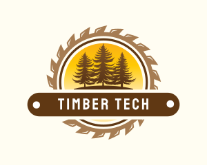 Saw Logging Woodwork logo design