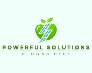 Apple Solar Panel Energy logo design