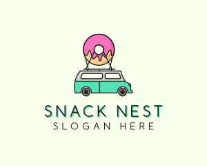 Donut Food Truck  logo design