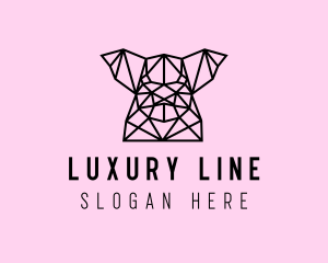 Simple Pig Line Art logo design