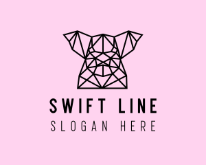 Simple Pig Line Art logo design