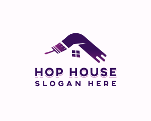 Brush Painting House logo design