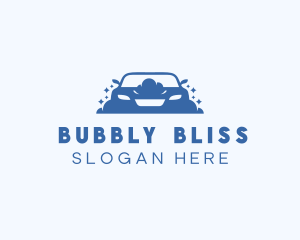 Sparkling Car Wash Bubbles logo design