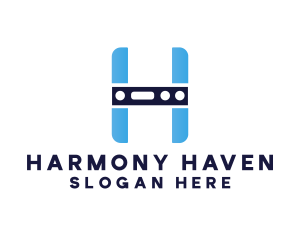 Blue H Component logo design