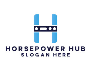 Blue H Component logo design