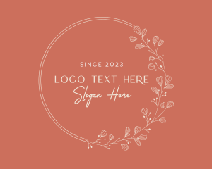 Round Floral Wreath logo