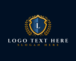 Luxury Shield Wreath logo