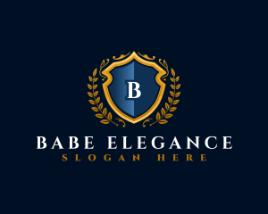 Luxury Shield Wreath logo design