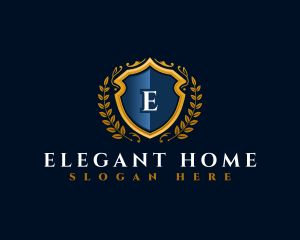 Luxury Shield Wreath logo design