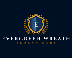 Luxury Shield Wreath logo design