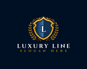 Luxury Shield Wreath logo design