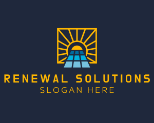 Sun Solar Panel Energy logo design