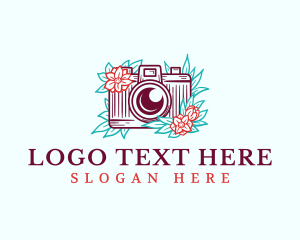 Floral Camera Flower logo