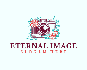 Floral Camera Flower logo design