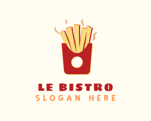 French Fries Anaglyph logo design