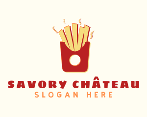 French Fries Anaglyph logo design