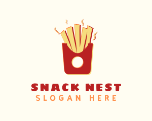 French Fries Anaglyph logo design