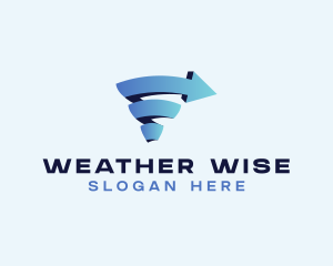 Weather Hurricane Arrow logo design