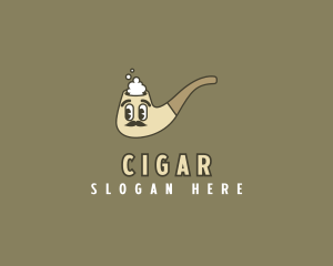 Tobacco Smoke Moustache logo design