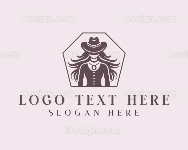 Rodeo Western Cowgirl Logo