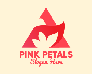 Pink Flower & Triangle logo design