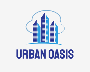 Cloudy Metropolis Buildings  logo design