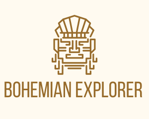 Mayan Warrior Head logo design