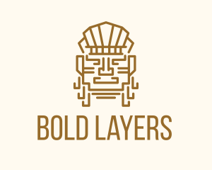 Mayan Warrior Head logo design