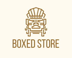 Mayan Warrior Head logo design