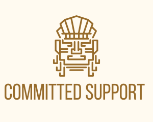 Mayan Warrior Head logo design